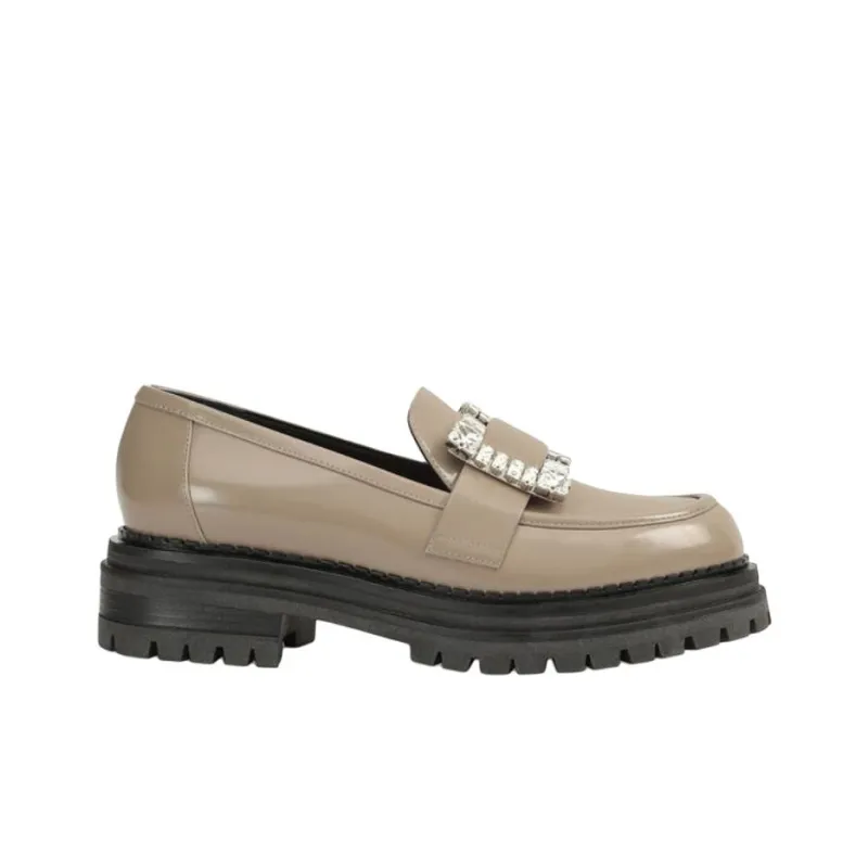 SERGIO ROSSI Sr Prince Loafers Women's Taupe-1
