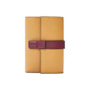 LOEWE Grain Calfskin Wallet Trumpets Women's Cookie & Dark Red