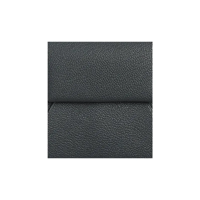 HERMES Bastia Mysore Goat Skin Coin Purse Women's Gray Mist With Black Accents-1