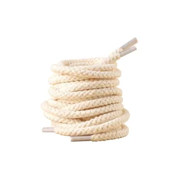 Footprint Tribe Vintage Cotton Linen Rope Distressed Round Woven Classic Beige Black Shoelaces Unisex