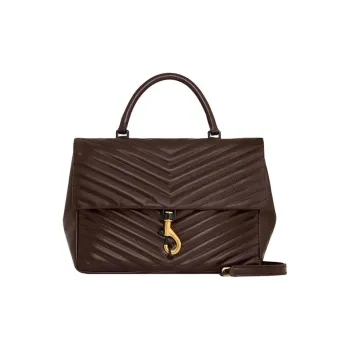 REBECCA MINKOFF Edie Genuine Leather Portable Crossbody Bag Shoulder Bag Large Size Women's Dark Brown