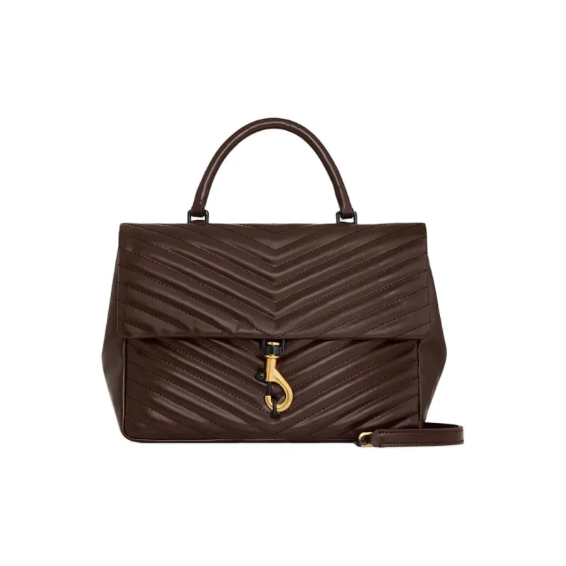 REBECCA MINKOFF Edie Genuine Leather Portable Crossbody Bag Shoulder Bag Large Size Women's Dark Brown-0