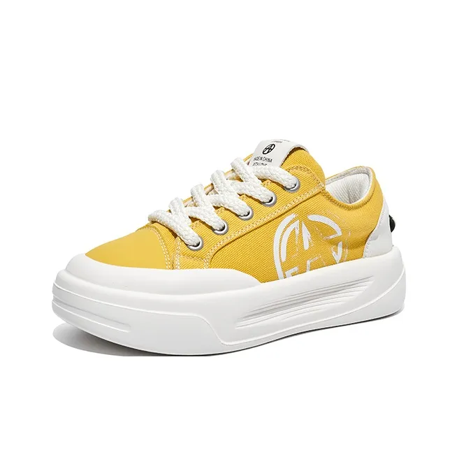 Acupuncture Slip-Resistant Low-Top Skateboard Shoes Unisex Sophora Flower Yellow Box-2