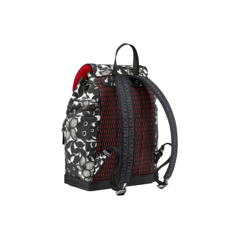 CL LUBOTING Calfskin Backpack Men Black & White-2