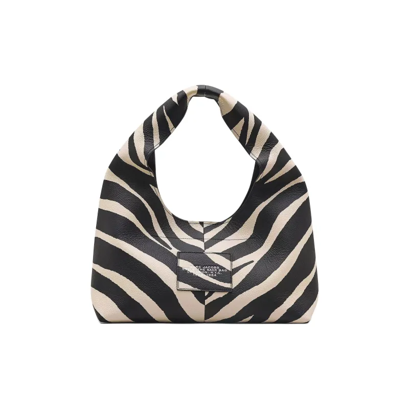 MARC JACOBS Grain Leather One Shoulder Handbag Women's Black & White-2