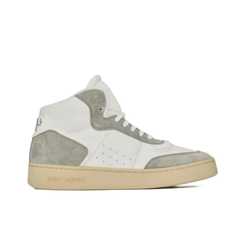 SAINT LAURENT SL/80 Logo Embossed High Top Sneakers-1