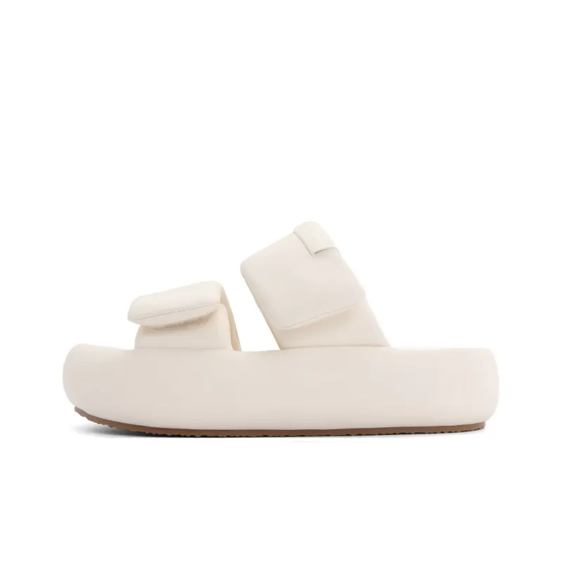 BELLE Rubber Sole Quiet Slide Slippers Women's Beige, Light Pink-10