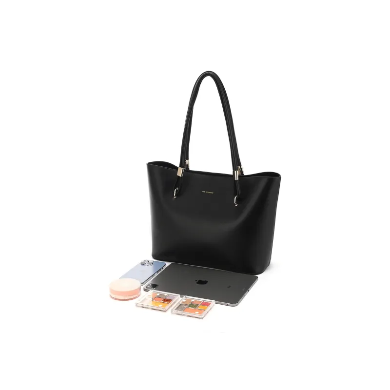 RED DRAGONFLY PU Commute, Shopping Bag, Tote Bag, Shoulder Bag Women's Black/Brown/Ecru-3