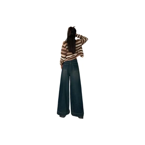 Oudifu Jeans Women's Vintage Blue