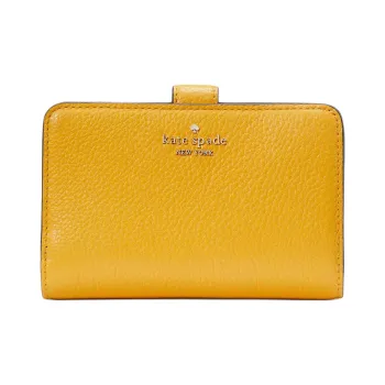 Kate Spade Litchi Grain Leather Wallet Medium Size Women's Yellow