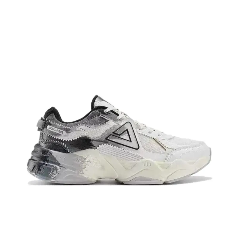 PEAK Taichi Source Awakening Durable Breathable Low Top Casual Shoes Unisex White Black-1
