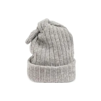 MOSCHINO Logo lettering Knotted Wool Beanie