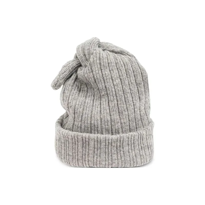 MOSCHINO Logo lettering Knotted Wool Beanie-0