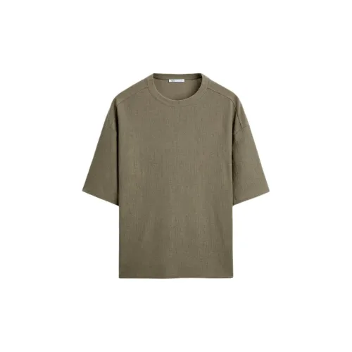 ZARA T-Shirts Men Green