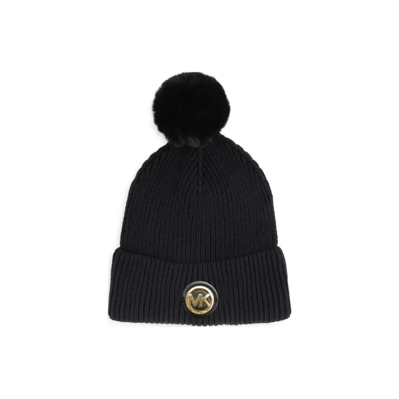 MICHAEL KORS Logo plaque Cotton blend Beanie-0