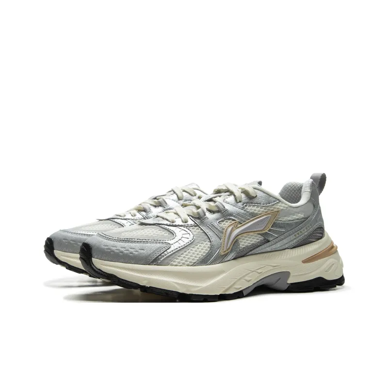 LiNing Beichen 2K Anti Slip Wear Resistant Low Top Chunky Sneakers Men's Silver-2