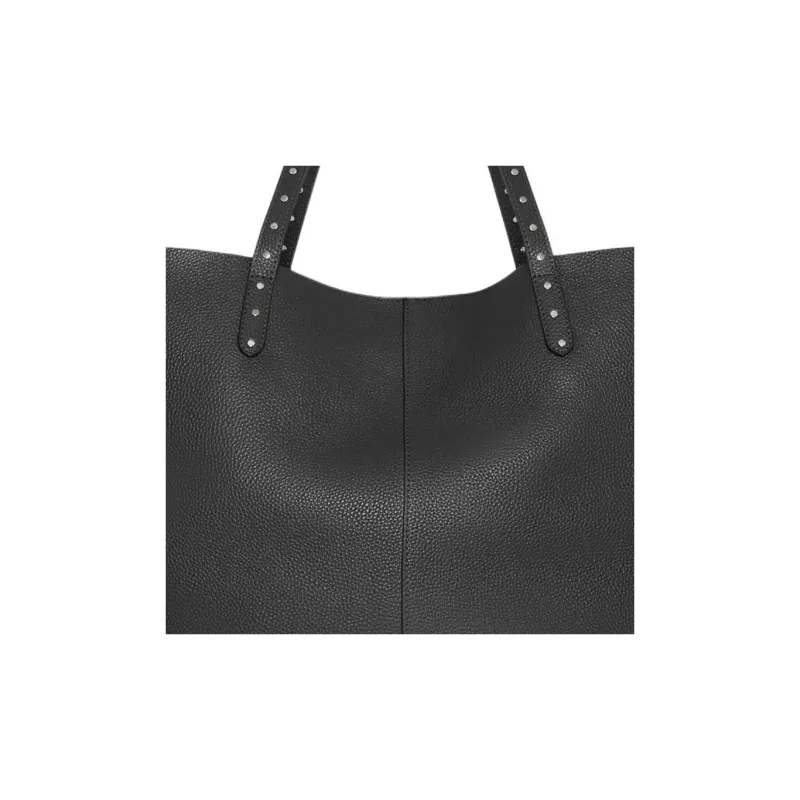 REBECCA MINKOFF Genuine Leather Tote Bag Shopping Bag Handbag Women's Gray-3