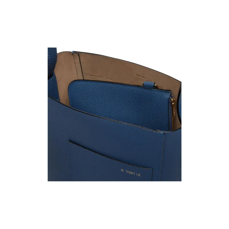Valextra Calfskin Bucket Handbag Shoulder Bag Mini Women's Sapphire Blue-3