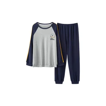 Montagut Pajama Set Autumn And Winter Season Men's 2 Pack Gray Blue