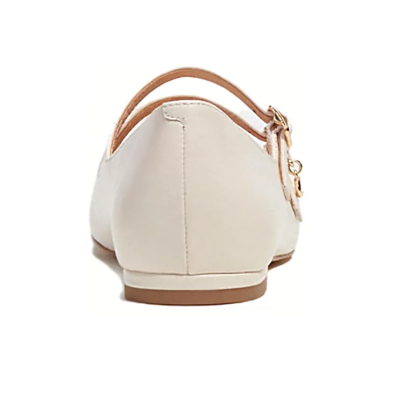 COACH Flat Mary Jane Shoes 1cm Women's Ecru-3