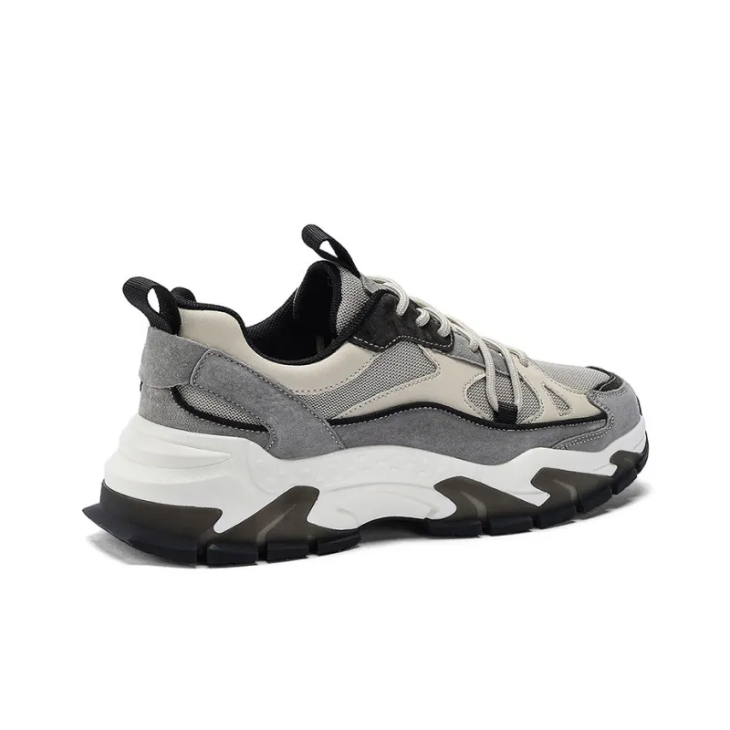 JEEP SPIRIT Slip Resistant And Breathable Chunky Sneakers Men Light Sandy-3