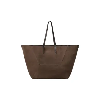 Brunello Cucinelli Suede Tote Bag Shopping Bag Handbag Shoulder Bag Women's Brown