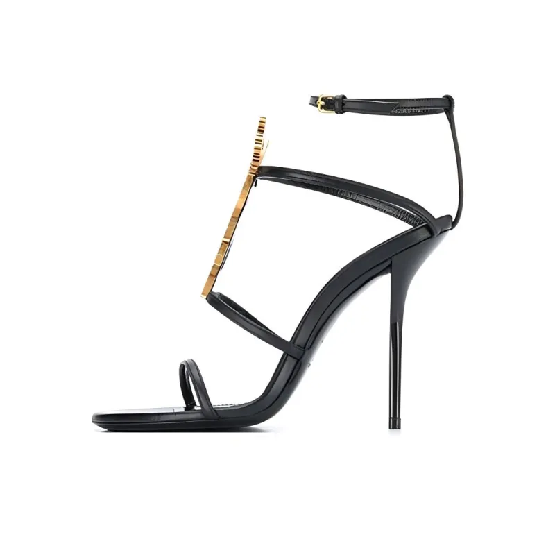 SAINT LAURENT CASSANDRA One Strap Sandals 11cm Women's Black-0