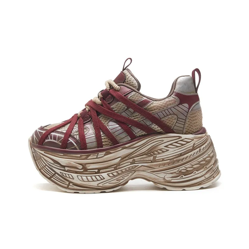 CARDANRO Small-sized Sky Vegetables Low-Top Platform Height Increasing 10cm Chunky Sneakers Women's-0