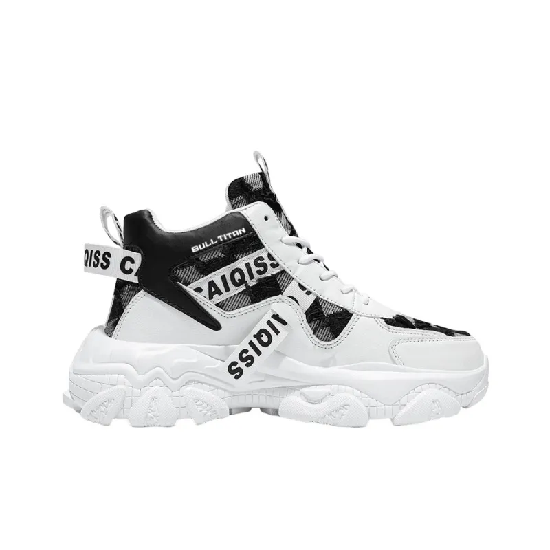 GONG NIU JU REN Anti-Slip Wear-Resistant High-Top Chunky Sneakers Unisex-7