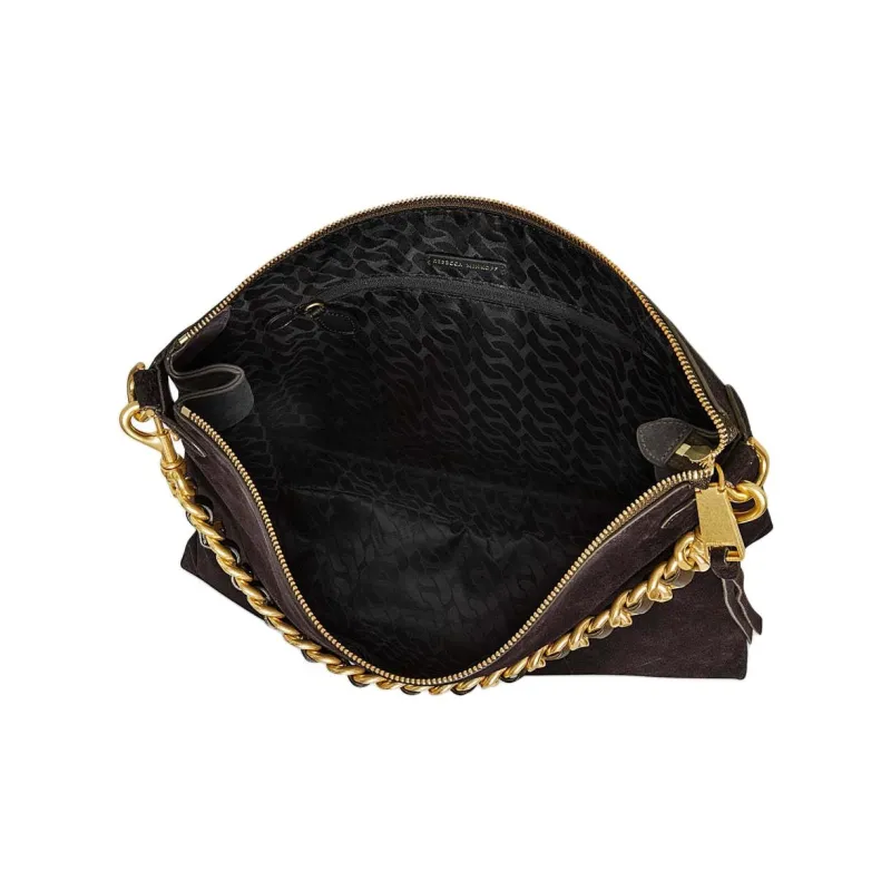 REBECCA MINKOFF Suede Portable Crossbody One Shoulder Bag Women's Dark Brown-2