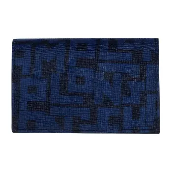 LONGCHAMP Le Pliage LGP Cow Leather Wallet Women's Black Blue Multicolor