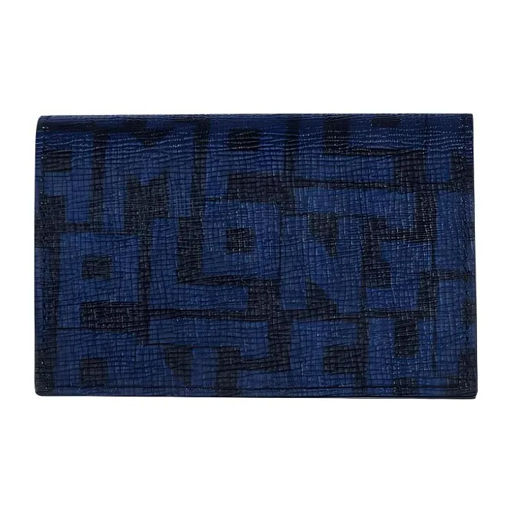LONGCHAMP Le Pliage LGP Cow Leather Wallet Women's Black Blue Multicolor-0
