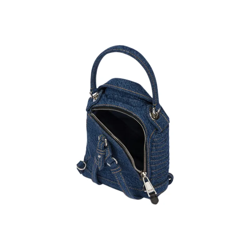 MOSCHINO Cotton Backpack Mini Women's Blue-3