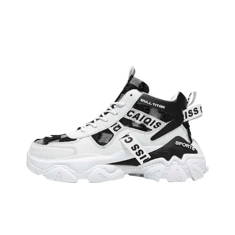 GONG NIU JU REN Anti-Slip Wear-Resistant High-Top Chunky Sneakers Unisex-6