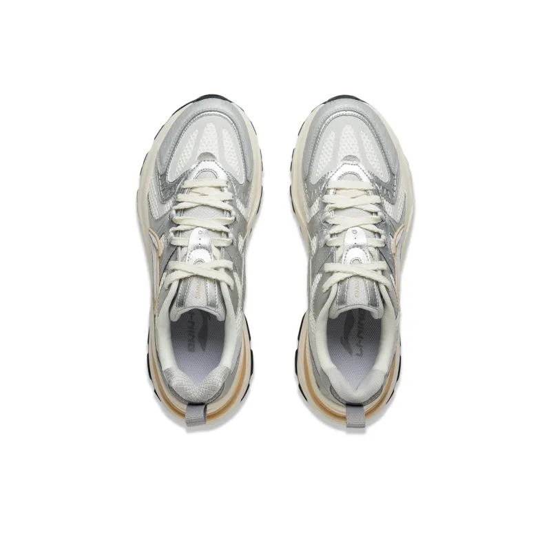 LiNing Beichen 2K Anti Slip Wear Resistant Low Top Chunky Sneakers Men's Silver-3