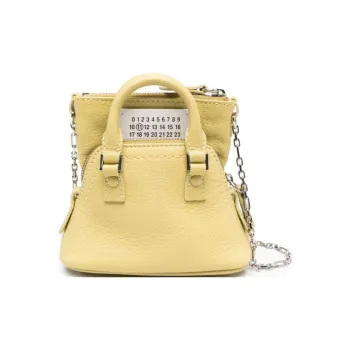 Maison Margiela Leather Crossbody Bag Shoulder Bag Handbags Mini Women's Yellow
