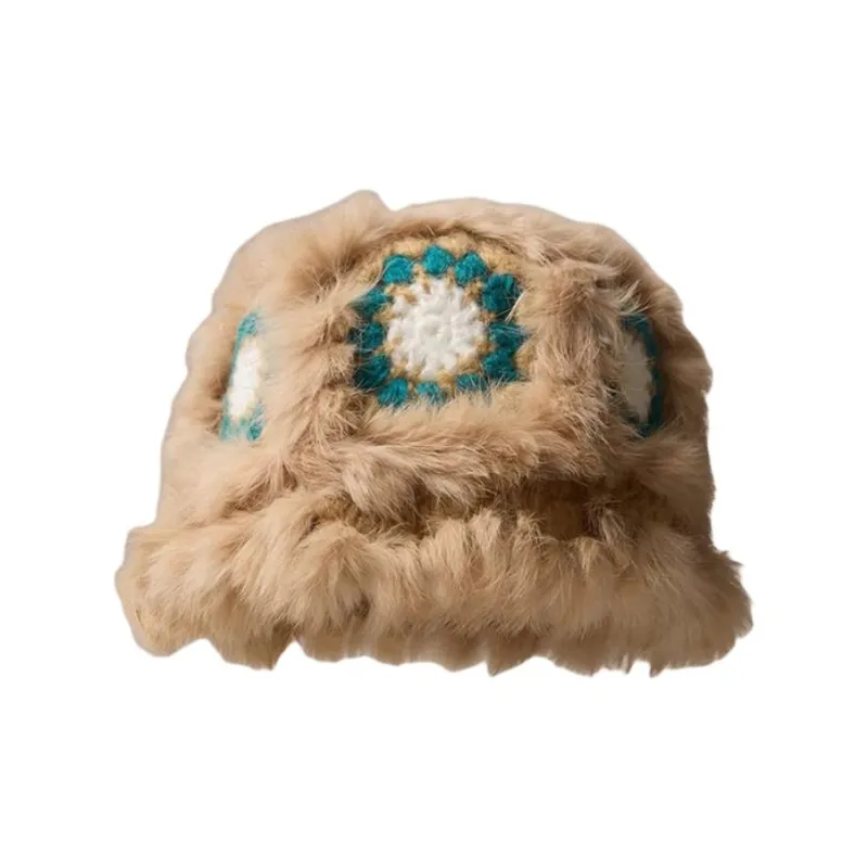 JEANSWEST Rabbit Fur Bucket Hats Women's-2