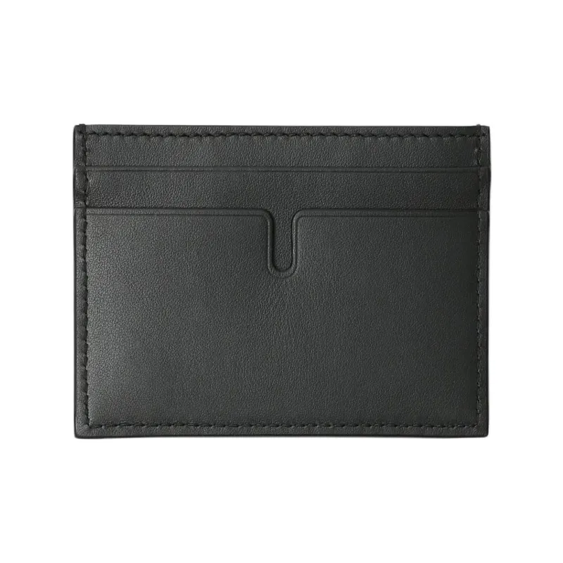 Burberry Shield Smooth Calf Leather Card Holder Men Black-1