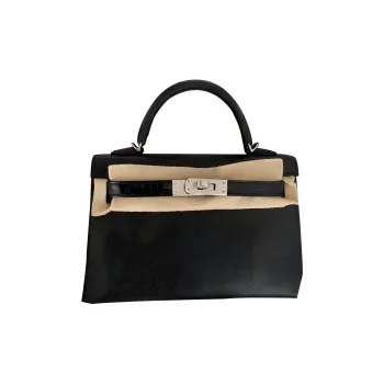 HERMES Touch Madame Crocodile Leather Kelly Bag Shoulder Bag Crossbody Bag Handbag Mini Women's Black