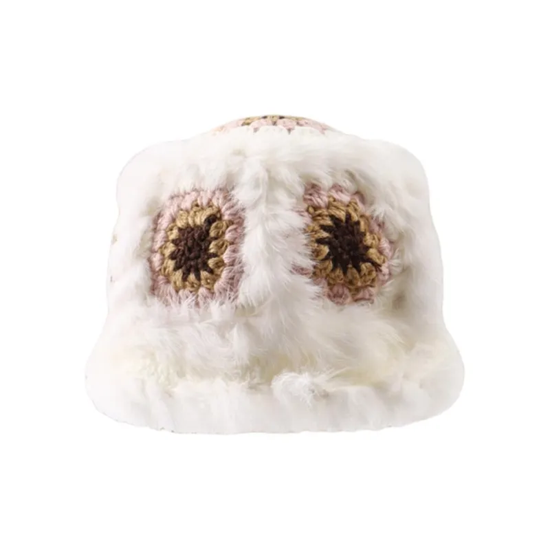 JEANSWEST Rabbit Fur Bucket Hats Women's-14
