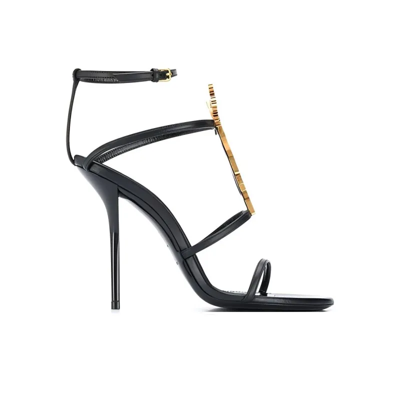 SAINT LAURENT CASSANDRA One Strap Sandals 11cm Women's Black-1