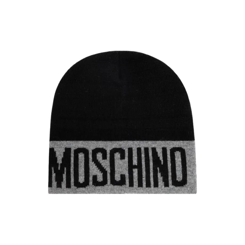 MOSCHINO Intarsia-knit Logo Beanie-0