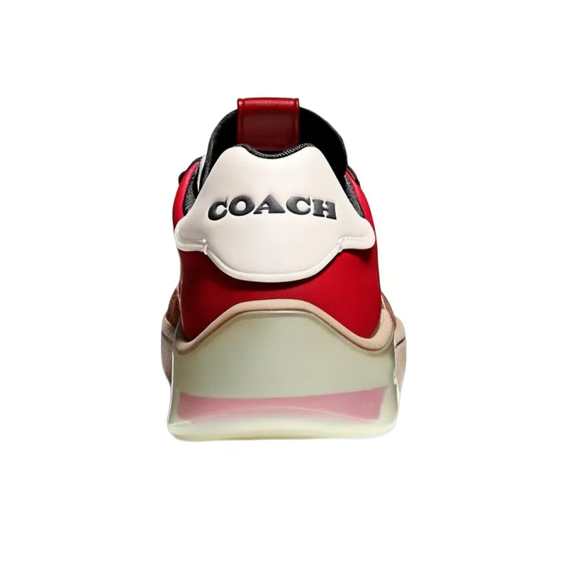 COACH CitySole Court Low-Top Stylish Skateboarding Shoes Men's Red Brown-4