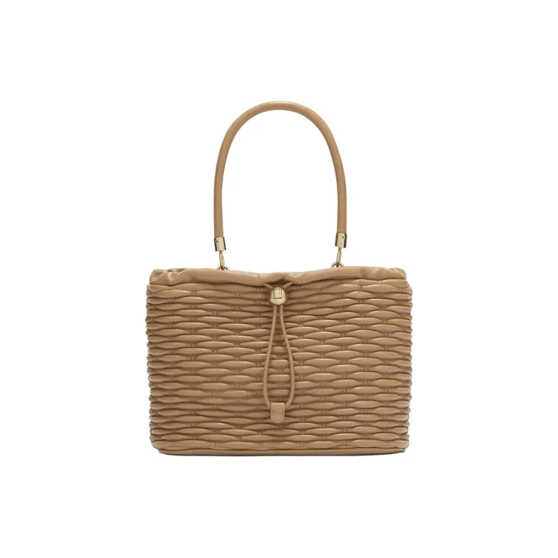 Furla Calfskin Handbag Medium Size Women's Desert Yellow-0