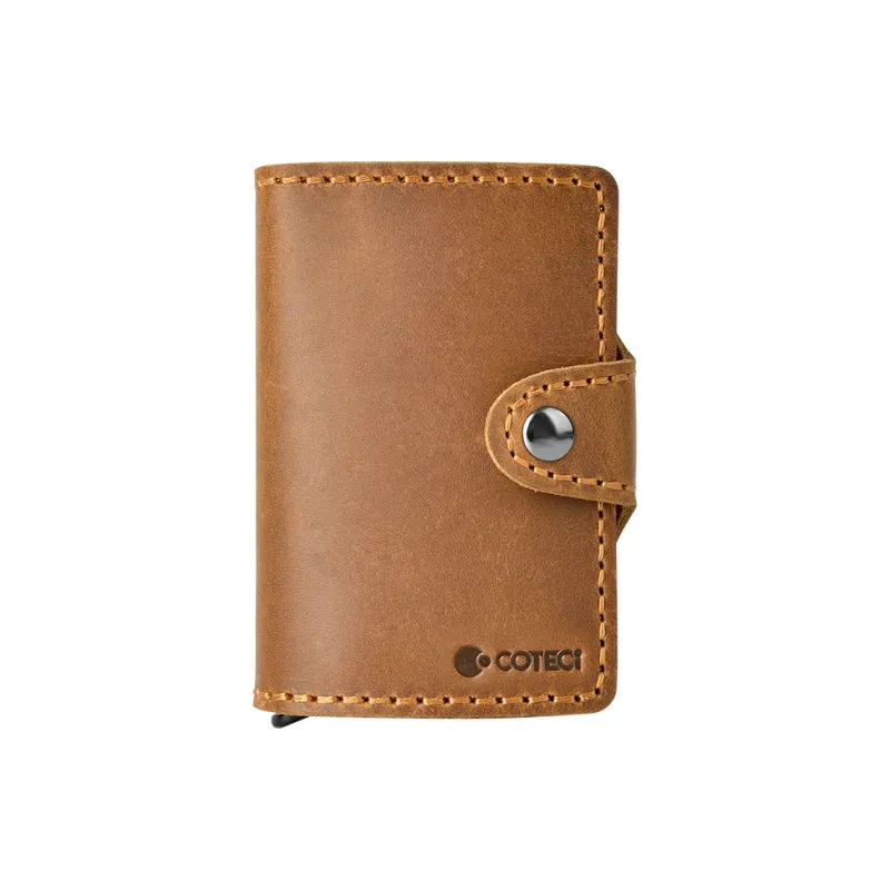 COTECi Top Grain Cow Leather Card Holder Small Size Unisex Black/Brown/Coffee-6