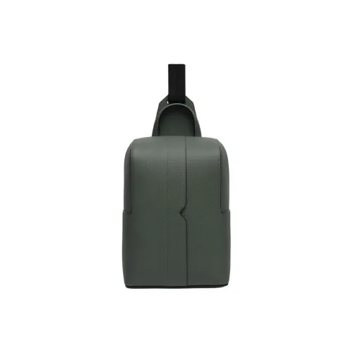 Valextra Calfskin Shoulder Bag Men Musk Green