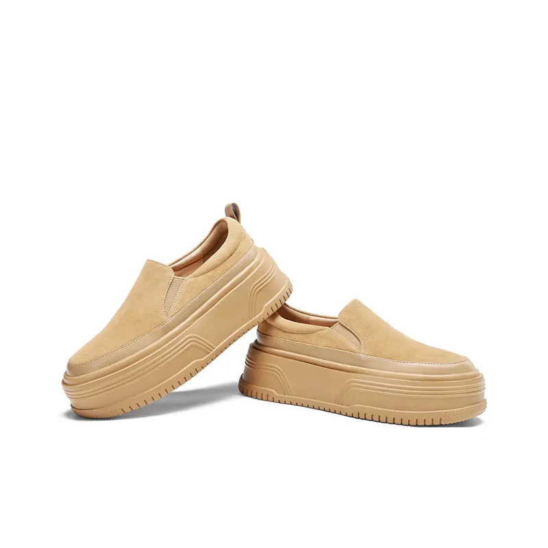 BOSSSUNWEN Low Top Skateboard Shoes Women's Apricot-3