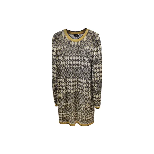 CHANEL Long-Sleeved Dresses Women's Black