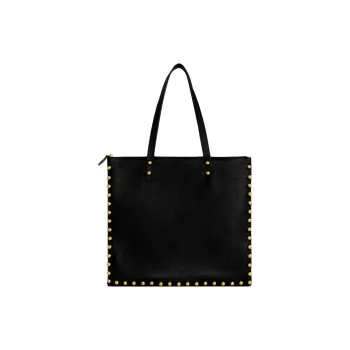 REBECCA MINKOFF Genuine Leather Tote Bag Shopping Bag Shoulder Bag Handbag Women's Black