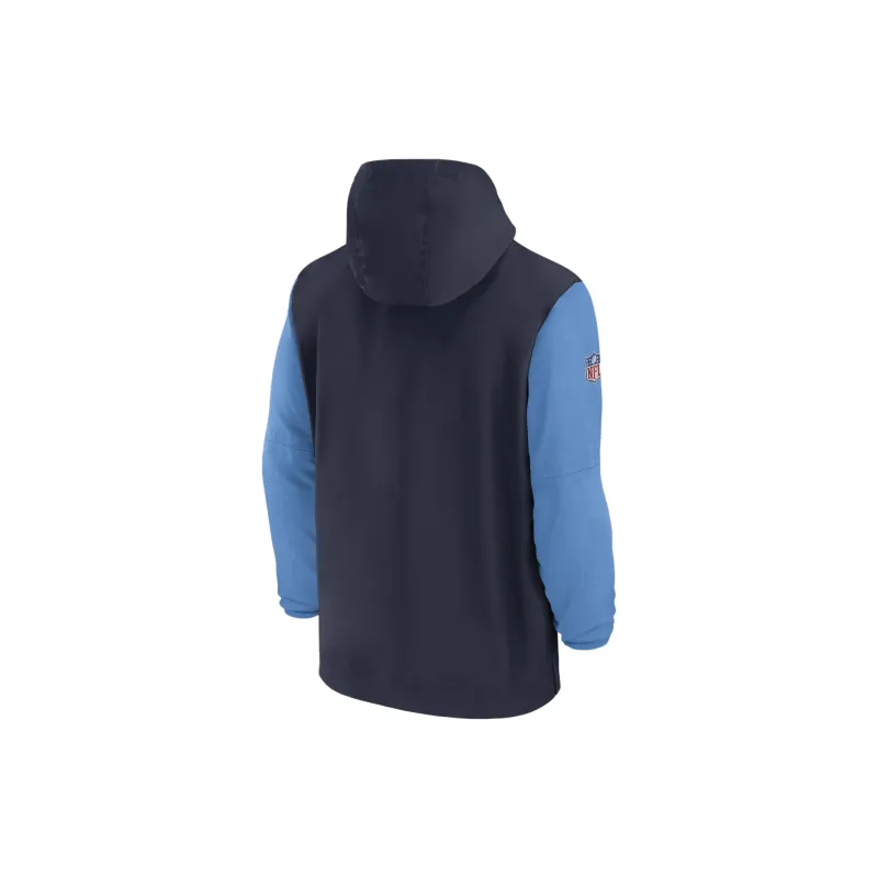 Nike Tennessee Titans Sideline Pre-Game Player Men's Nike Nfl 1/2-Zip Hooded Jacket-1
